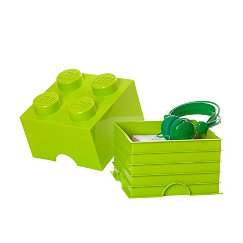 lime green lego storage brick